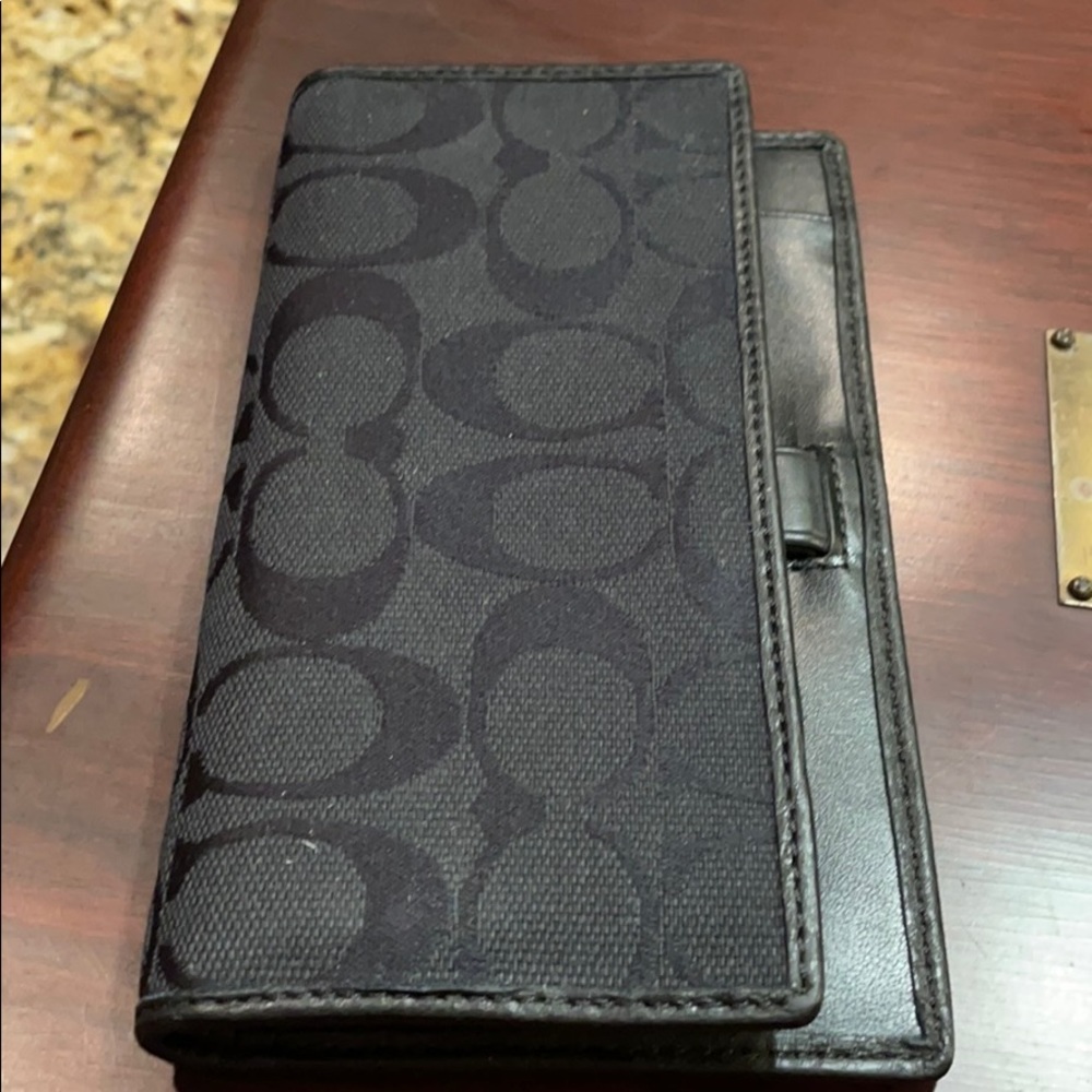 Black Coach Checkbook Cover